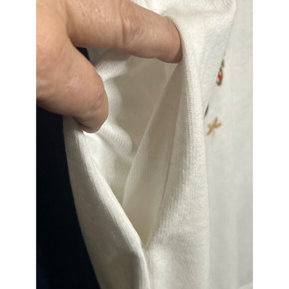 Umgee Women L Floral Embroidered Mini Dress Pockets White Cottage Core Spring - Picture 8 of 16